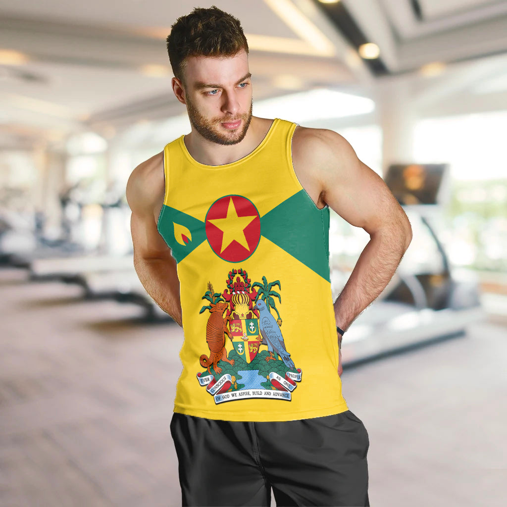 Grenada Men Tank Top Power Grenada Mix Coat of Arms LT13 Art - Polynesian Pride