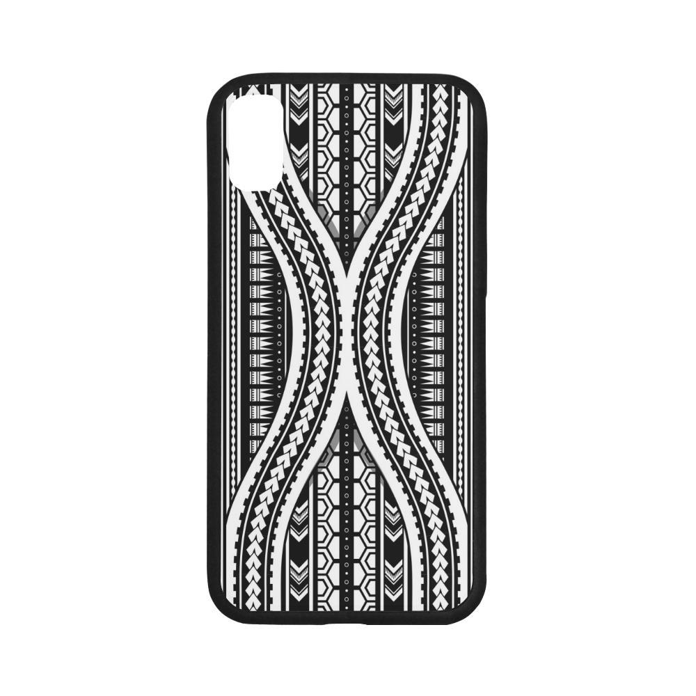 Polynesian 08 Rubber Phone Case One Size iPhone X Black - White - Polynesian Pride