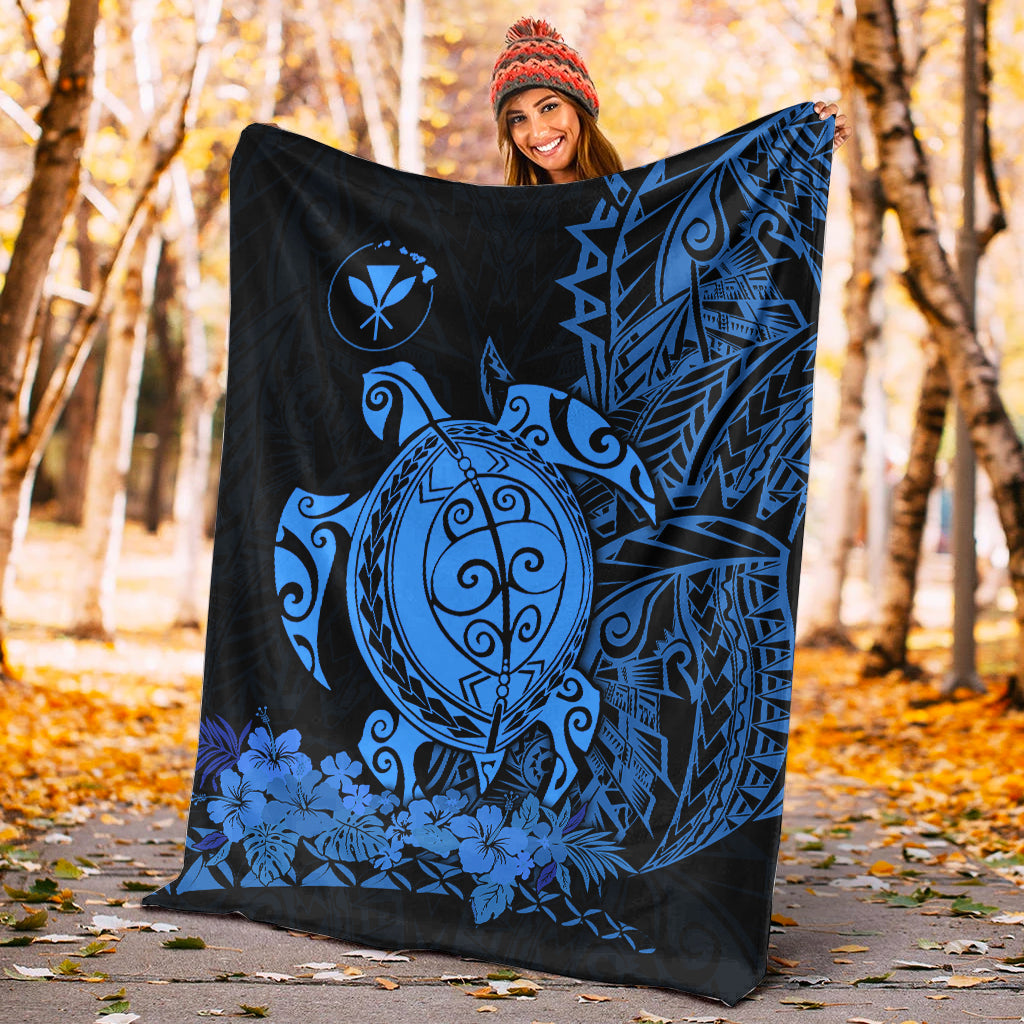 Hawaii Polynesian Premium Blanket Blue Sea Turtles Hawaiian LT13 - Polynesian Pride
