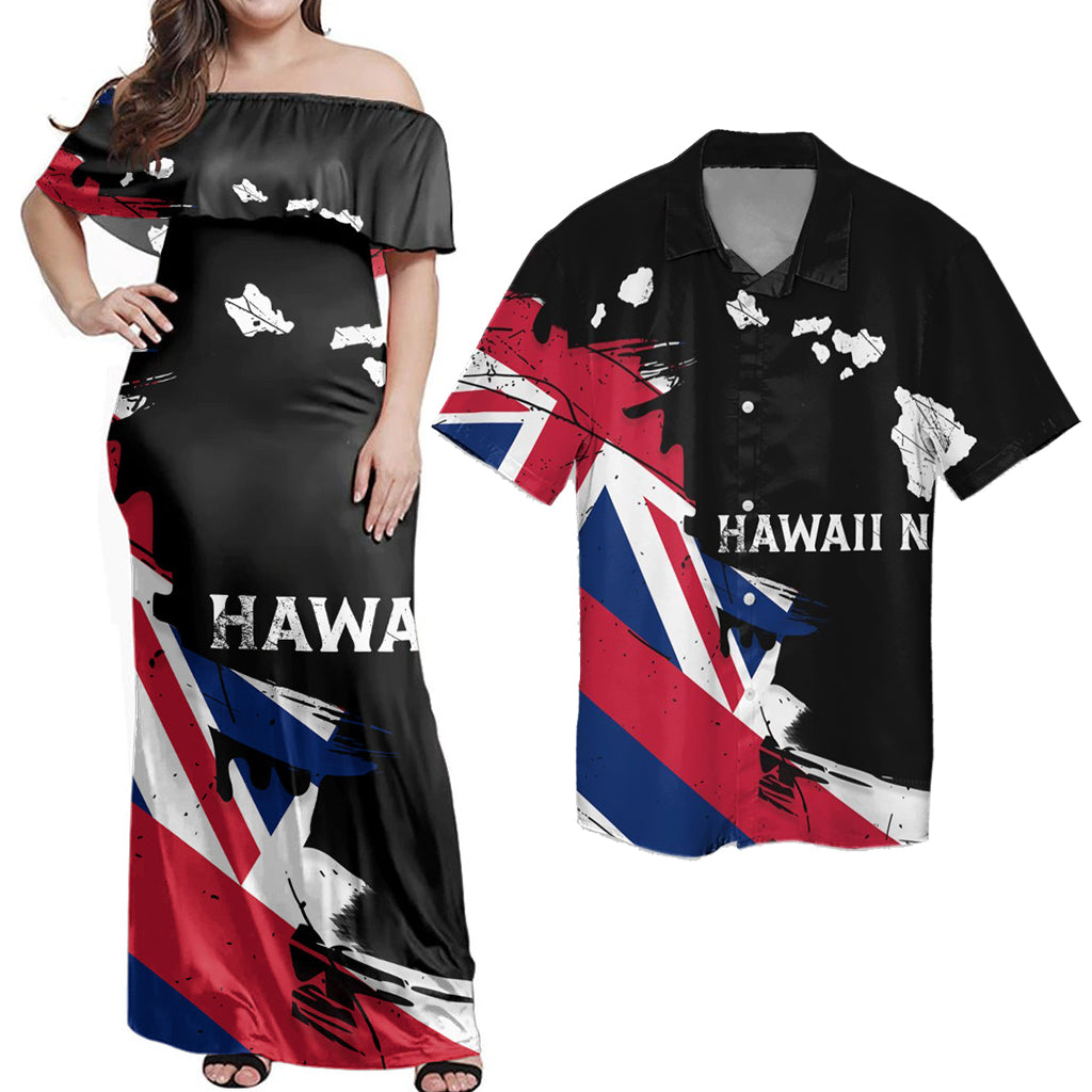 Matching Dress and Hawaiian Shirt Hawaii Flag Hawaii Map Nei Polynesian Classic Style RLT14 - Polynesian Pride