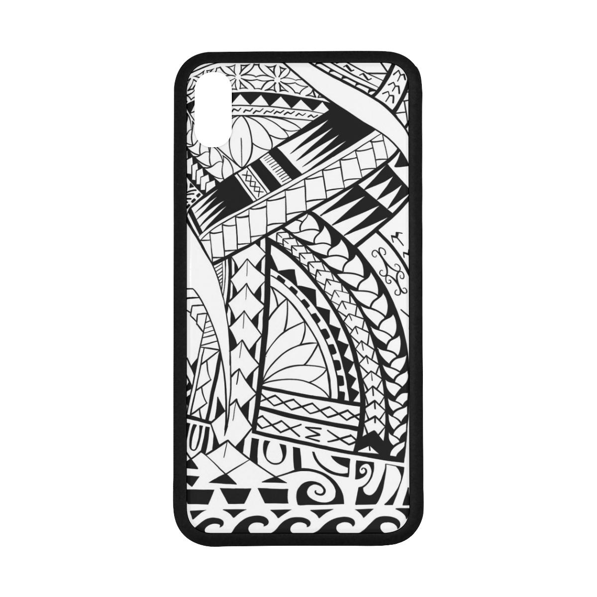 Polynesian 10 Rubber Phone Case One Size iPhone XS Max Black - White - Polynesian Pride