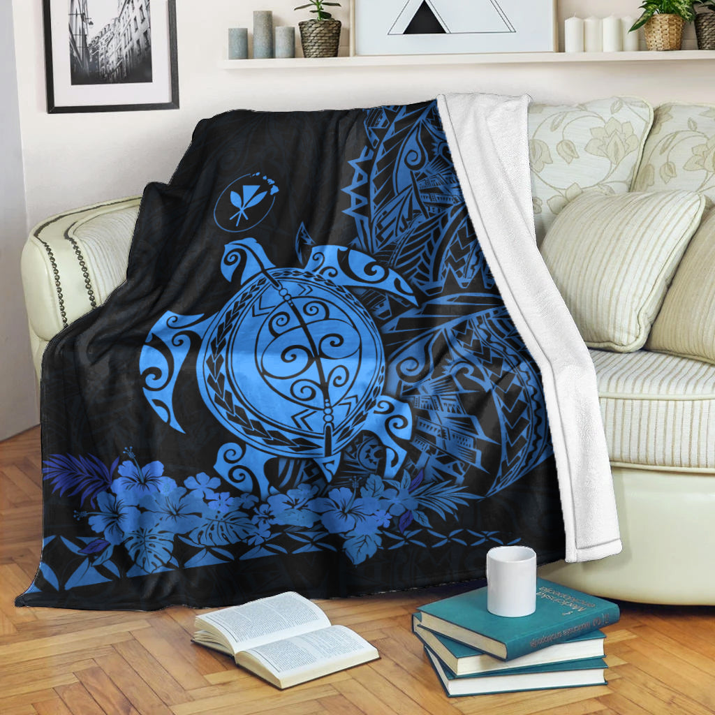 Hawaii Polynesian Premium Blanket Blue Sea Turtles Hawaiian LT13 - Polynesian Pride