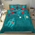 (Custom Personalised) Hawaiian Islands Bedding Set - Hawaii Tropical Flowers and Turtles Turquoise LT13 - Polynesian Pride