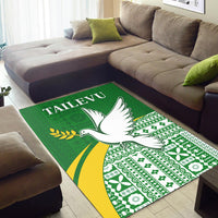 Tailevu Rugby Area Rug Fiji Rugby Tapa Pattern Green LT13 - Polynesian Pride
