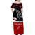 Waitangi Day Off Shoulder Long Dress Maori Fern and Tino Rangatiratanga Flag LT13 - Polynesian Pride