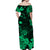 Hawaii Off Shoulder Long Dress Polynesia Green Cool Shaka Sign LT13 - Polynesian Pride