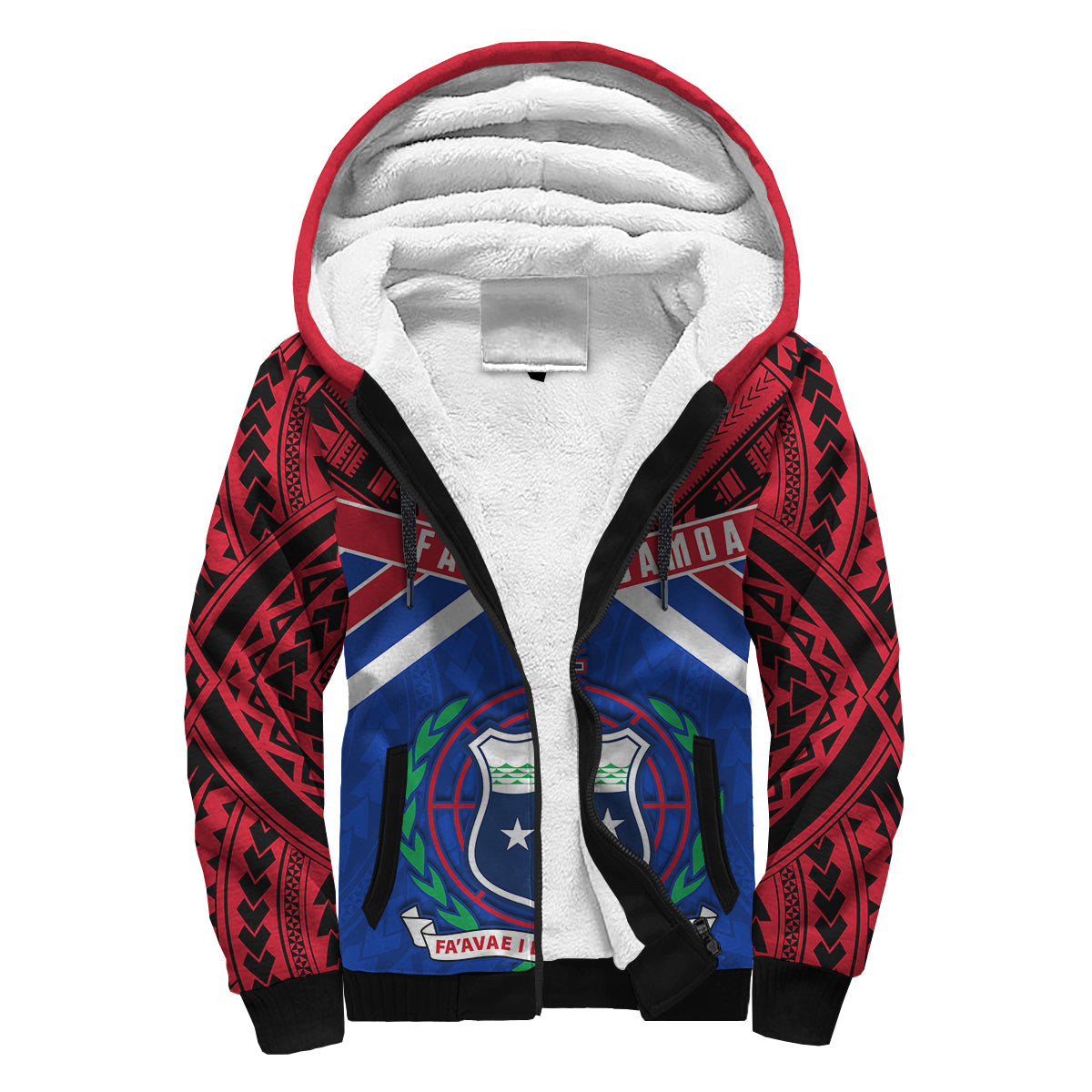 F.A.S.T Samoa Sherpa Hoodie Forever LT13 Unisex Red - Polynesian Pride