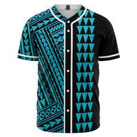 Hawaii Polynesian Kakau Baseball Jersey V.3 - Freestyle - Blue Blue - Polynesian Pride