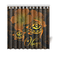 Hawaii Turtle Ohana Hibiscus Poly Shower Curtain - Yellow 177 x 172 (cm) Yellow - Polynesian Pride