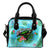 Turtle And Hibiscus Shoulder Handbag 07 One Size Black - Polynesian Pride