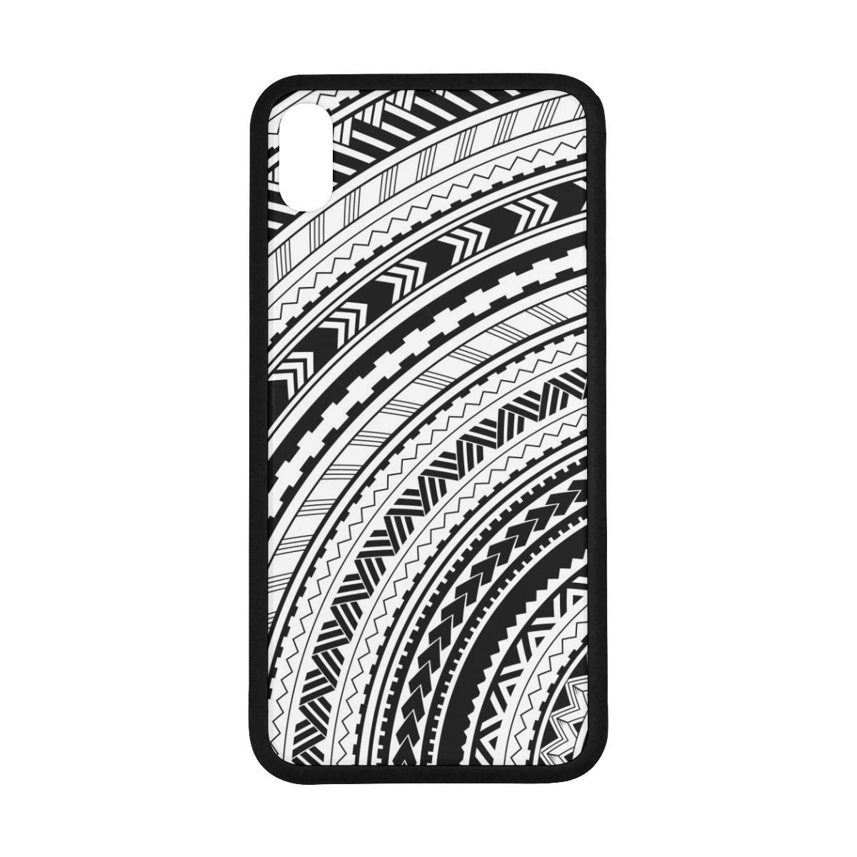 Polynesian 25 Rubber Phone Case One Size iPhone XS Max Black - White - Polynesian Pride