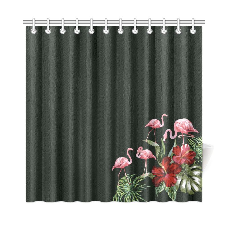 Pink Flamingos Shower Curtain 177 x 172 (cm) White - Polynesian Pride