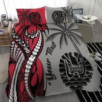 Tahiti Custom Personalized Bedding Set - Classical Coconut Tree Gray - Polynesian Pride