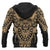 Polynesian All Over Zip up Hoodie Tattoo Tiki Gold - Polynesian Pride