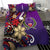 Pohnpei Bedding Set - Tribal Flower With Special Turtles Purple Color - Polynesian Pride