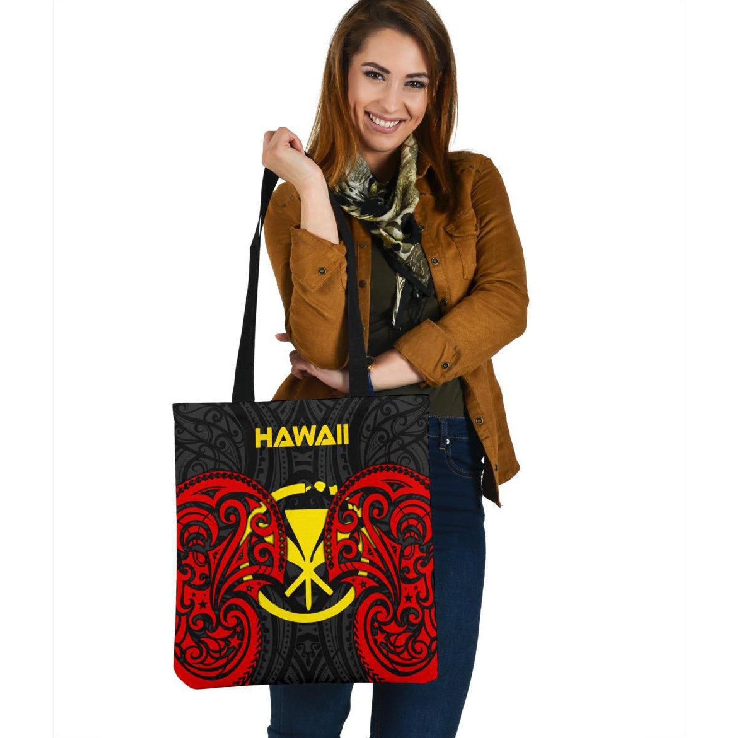 Polynesian Hawaii Tote Bag - Hawaiian Spirit Tote Bag One Size Red - Polynesian Pride