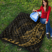 Samoa Premium Quilt - Custom Personalised Polynesian Pattern Style Gold Color - Polynesian Pride