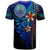 American Samoa Polynesian T Shirt Blue Vintage Tribal Mountain - Polynesian Pride