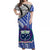 Samoa Off Shoulder Long Dress Samoan Pattern Newest LT13 Women Blue - Polynesian Pride