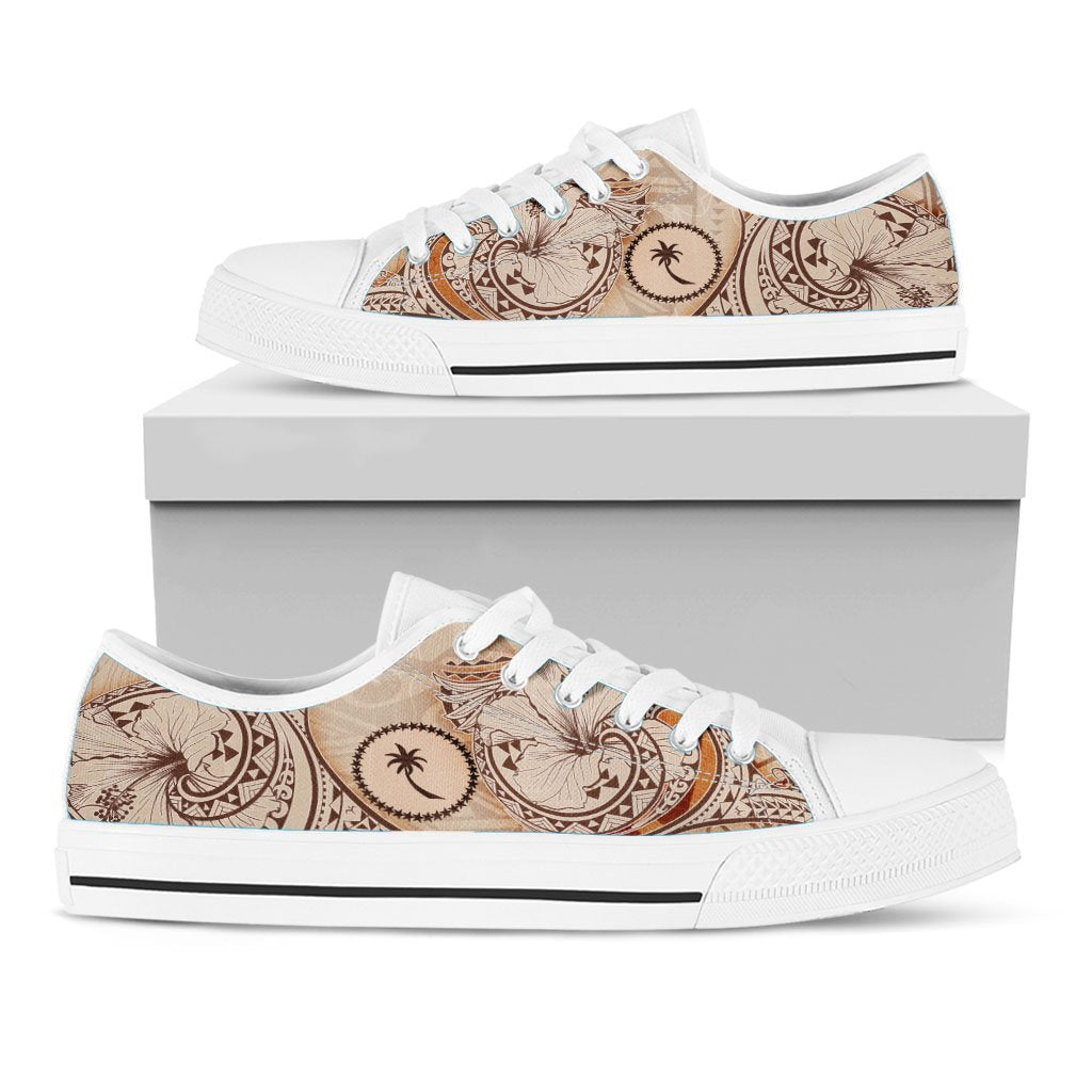 Chuuk Low Top Shoes - Hibiscus Flowers Vintage Style - Polynesian Pride