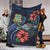 Tuvalu Polynesian Premium Blanket - Blue Turtle Hibiscus - Polynesian Pride