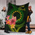 Cook Islands Polynesian Blanket - Floral With Seal Flag Color - Polynesian Pride