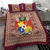 (Custom Personalised) Tonga Pattern Bedding Set Coat of Arms - Maroon and Beige LT4 - Polynesian Pride