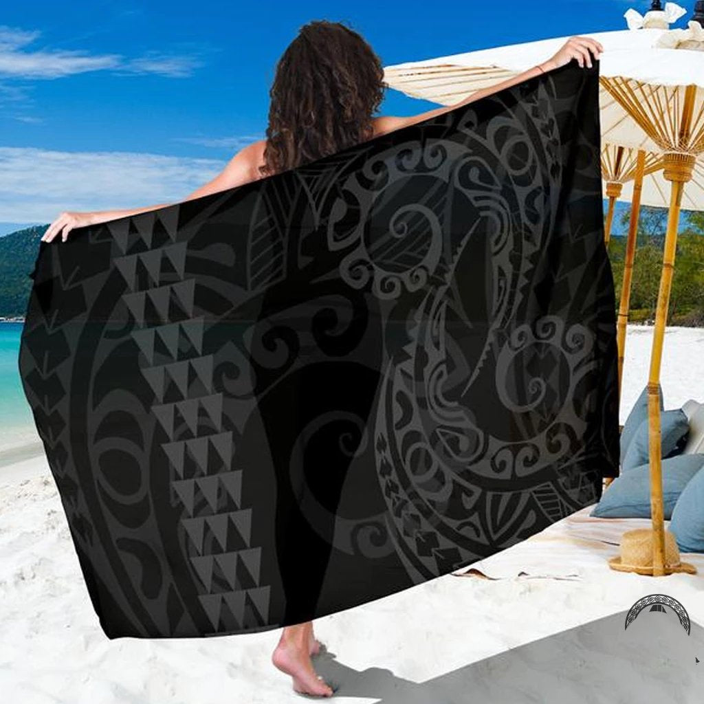 Polynesian Tribal Sarong Grey Sarong One Size Grey - Polynesian Pride