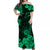 Hawaii Off Shoulder Long Dress Polynesia Green Cool Shaka Sign LT13 Women Green - Polynesian Pride