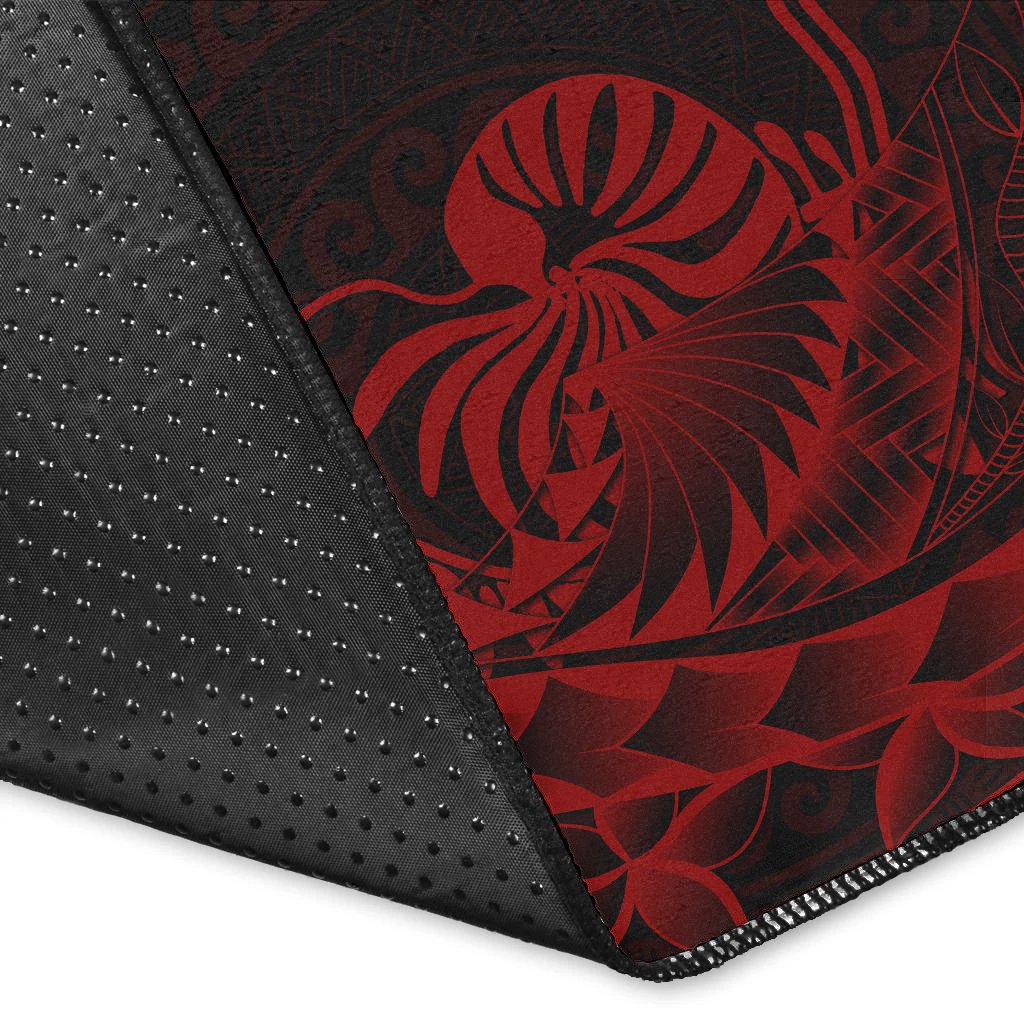 New Caledonia Area Rug - Custom Personalised Polynesian Pattern Style Red Color - Polynesian Pride