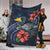 Tokelau Polynesian Premium Blanket - Blue Turtle Hibiscus - Polynesian Pride