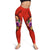 Tahiti Polynesian Women's Leggings - Floral With Seal Red - Polynesian Pride