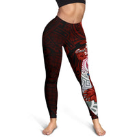 Cook Islands Polynesian Legging - Coat Of Arm With Hibiscus - Polynesian Pride