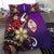 Guam Bedding Set - Tribal Flower With Special Turtles Purple Color - Polynesian Pride