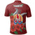 Tahiti Polynesian Polo Shirt Hibiscus Coat of Arm Red - Polynesian Pride