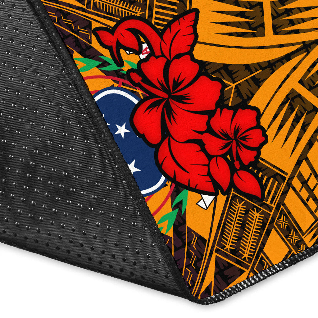 Samoa Area Rug - Hibiscus With Tribal - LT12 - Polynesian Pride