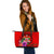 Fiji Polynesian Custom Personalised Large Leather Tote - Floral With Seal Red - Polynesian Pride