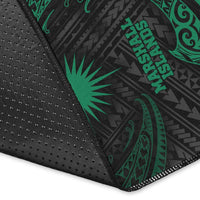 Marshall Islands Polynesian Area Rug - Green Tribal Wave - Polynesian Pride