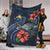 Papua New Guinea Polynesian Premium Blanket - Blue Turtle Hibiscus - Polynesian Pride