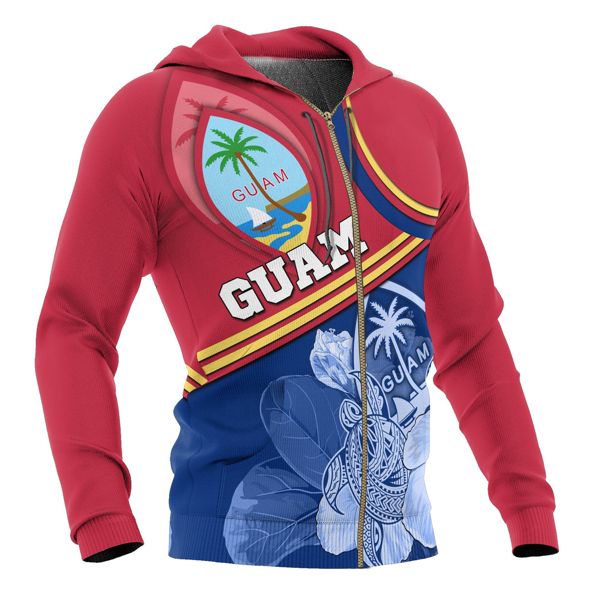 Guam Polynesian Zip up Hoodie Land of the Chamorros - Polynesian Pride