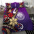 Federated States Of Micronesia Bedding Set - Tribal Flower With Special Turtles Purple Color - Polynesian Pride