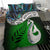 New Zealand Maori Bedding Set Silver Fern - Manaia Paua Shell Glitter Green LT4 - Polynesian Pride