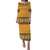 NE Fiji Bula Dress Tapa Turtles And Hibiscus Puletasi Dress Ver.06 LT14 Orange - Polynesian Pride