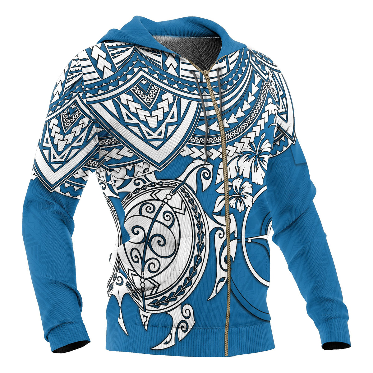 Yap Polynesian Zip up Hoodie Polynesian Turtle - Polynesian Pride