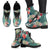 Hawaii Hibiscus Palm Leather Boots Black & Green - Polynesian Pride