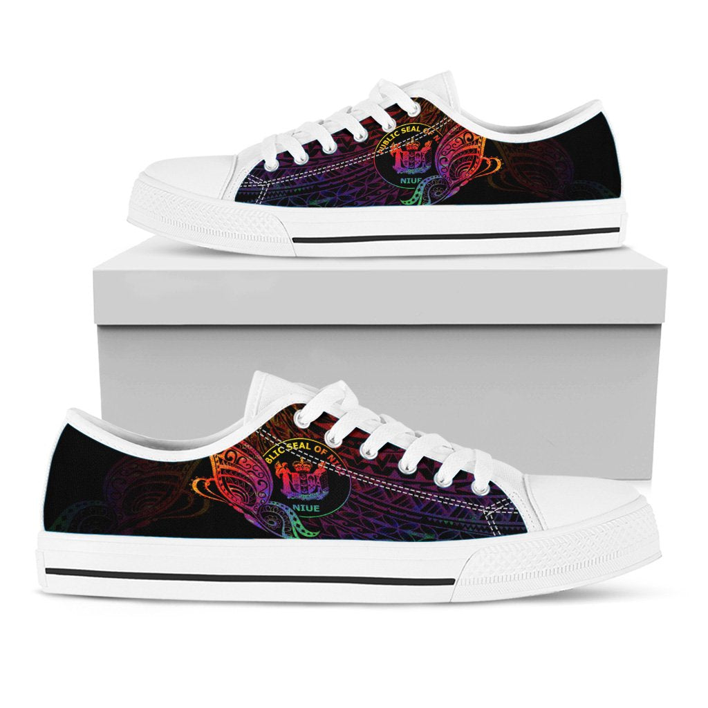 Niue Low Top Shoes - Butterfly Polynesian Style - Polynesian Pride