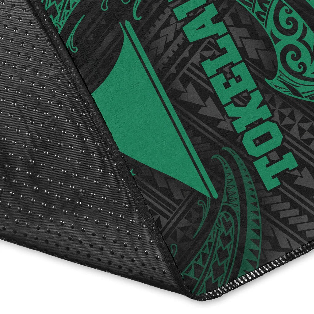 Tokelau Polynesian Area Rug - Green Tribal Wave - Polynesian Pride