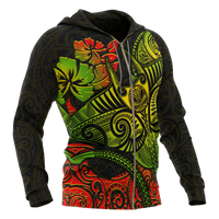 Hawaii Zip up Hoodie Polynesian Manta Ray - Polynesian Pride
