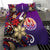 Tahiti Bedding Set - Tribal Flower With Special Turtles Purple Color - Polynesian Pride