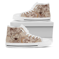 Pohnpei High Top Shoes - Hibiscus Flowers Vintage Style - Polynesian Pride